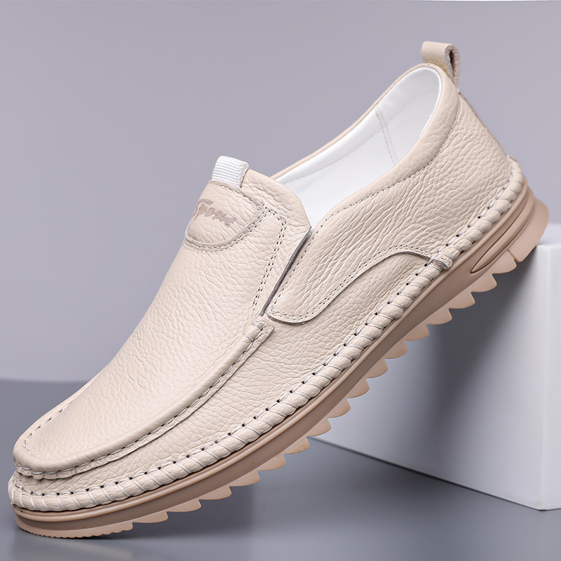 🏎️🔥2026🔥Men'S First-Layer Cowhide Driving Shoes, Soft Leather Beanie Shoes, Men'S Casual Shoes