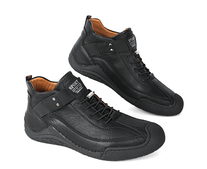 Last Day 50% OFF🔥Men's mid-cut British style hand-stitched casual leather shoes