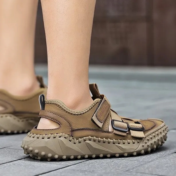 Men Orthopedic Sandals Open Back Anti-collision Round Toe Trendy 2025