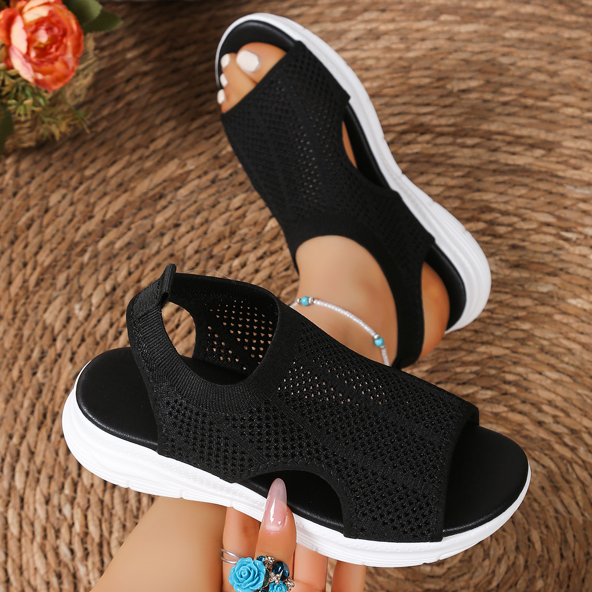 🔥New arrivals: 50% off-Women's Orthopedic Fly-Knit Platform Sports Sandals
