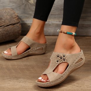 Women's Summer Floral Mules – Comfortable Slip-On Shoes with Elegant Design