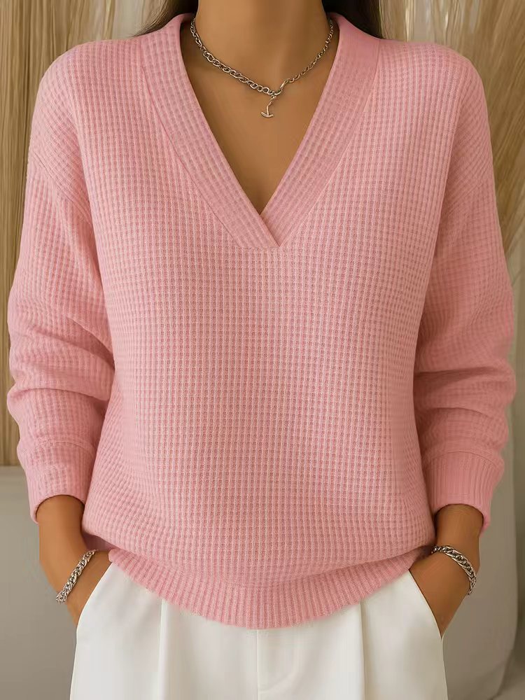 🔥New product launched🔥Women's casual and fashionable V-neck long-sleeved pullover sweater