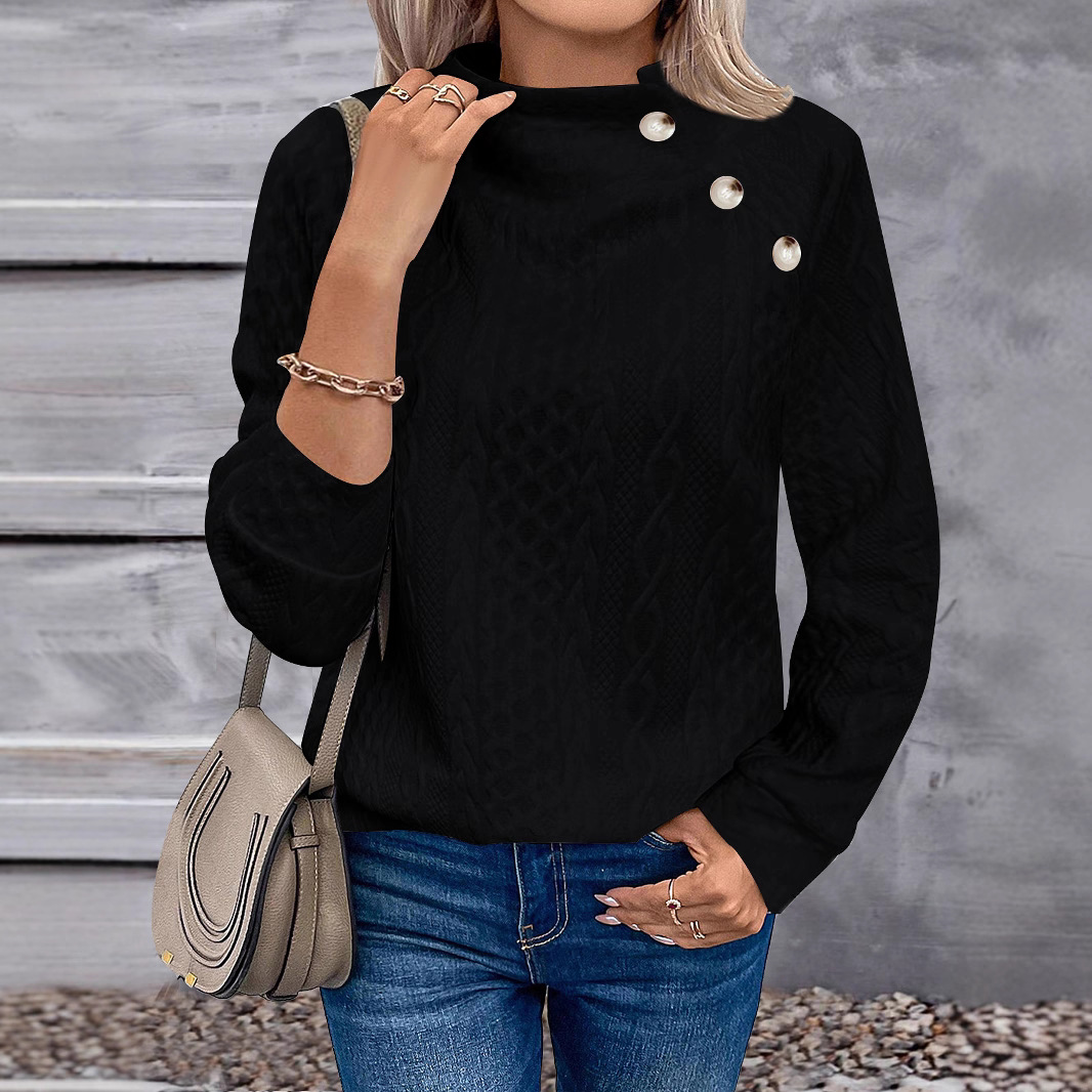 TUME |High-Neck Buttoned Casual Fashion Sweatshirt