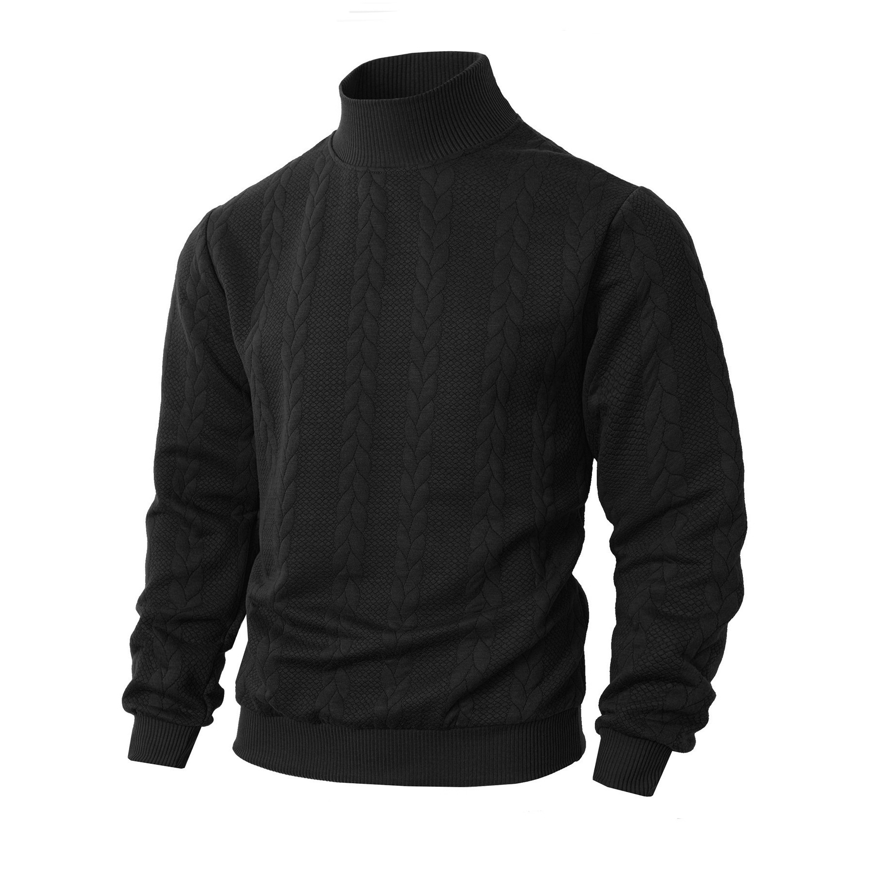 🎄Limited-time offer🔥-Men's jacquard textured turtleneck knit sweater