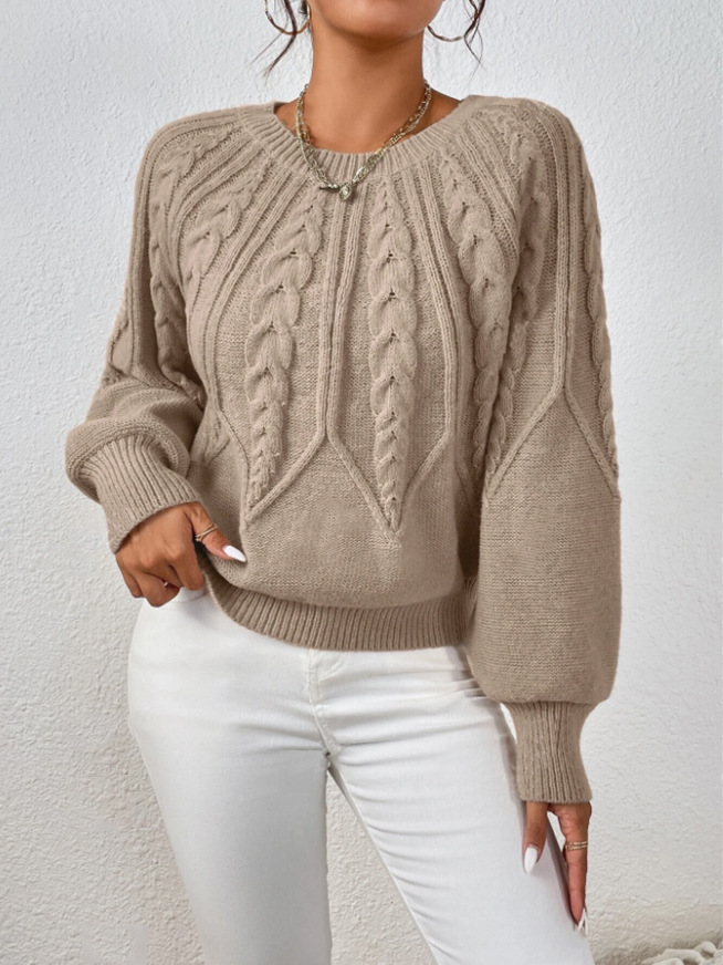 🔥🔥🔥Women's cable knit solid color versatile knitted top for autumn and winter.