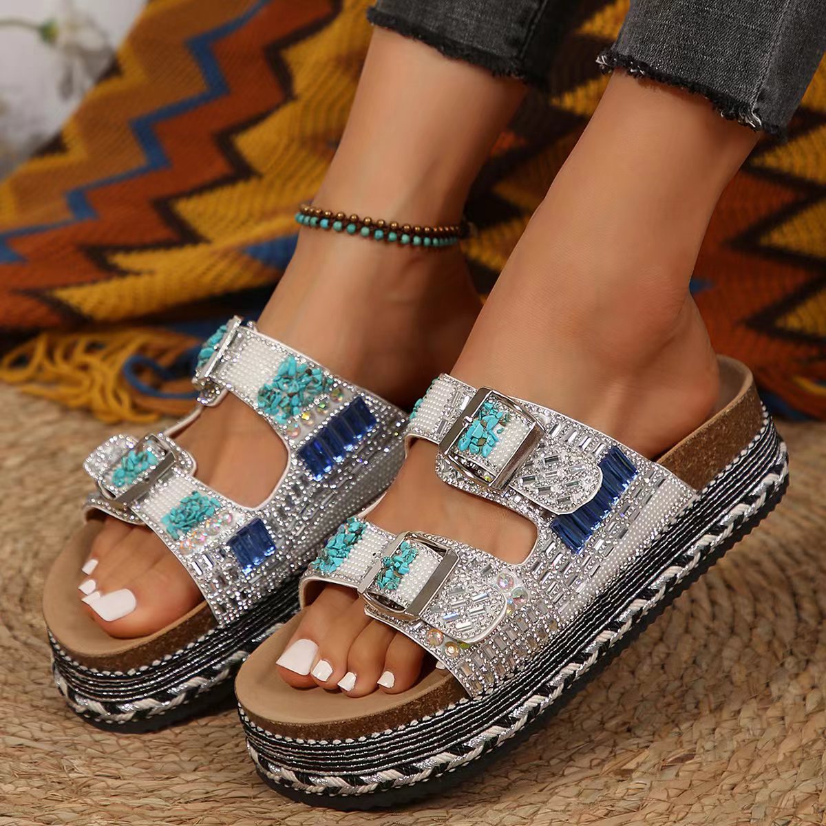 🔥🔥2026 New Arrival Orthopedic Platform Rhinestone Sandals for Women