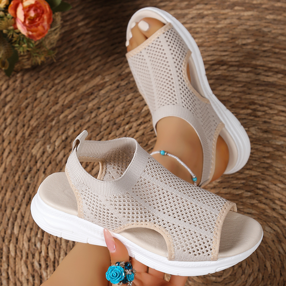 🔥New arrivals: 50% off-Women's Orthopedic Fly-Knit Platform Sports Sandals