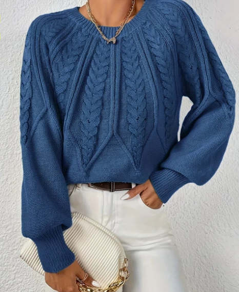 🔥🔥🔥Women's cable knit solid color versatile knitted top for autumn and winter.