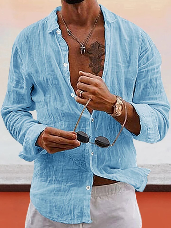 🔥Last day 50% off 🔥Soft Solid Cotton Linen Shirt