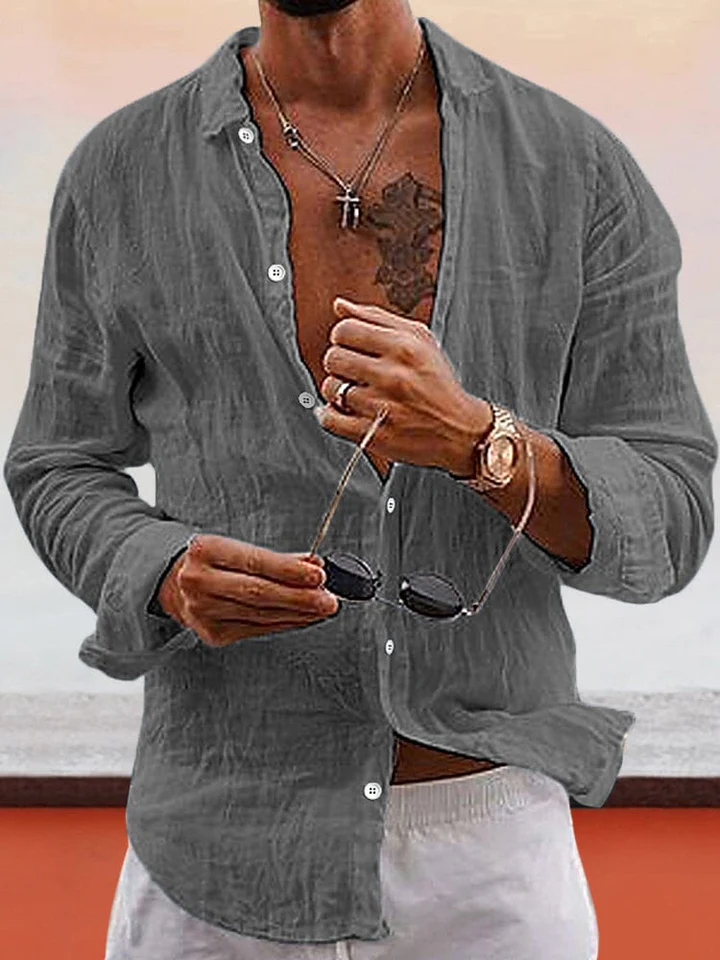 🔥Last day 50% off 🔥Soft Solid Cotton Linen Shirt