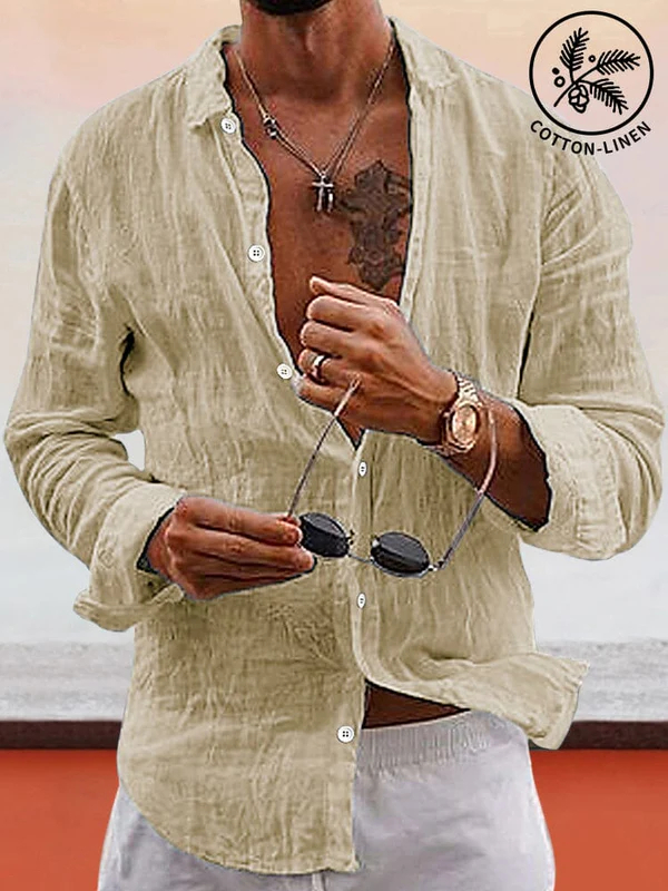 🔥Last day 50% off 🔥Soft Solid Cotton Linen Shirt