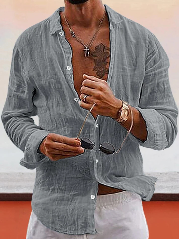 🔥Last day 50% off 🔥Soft Solid Cotton Linen Shirt