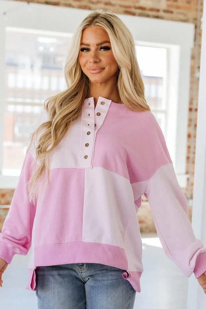 Women's New Cotton Patchwork Loose Fit Fashion Sweatshirt