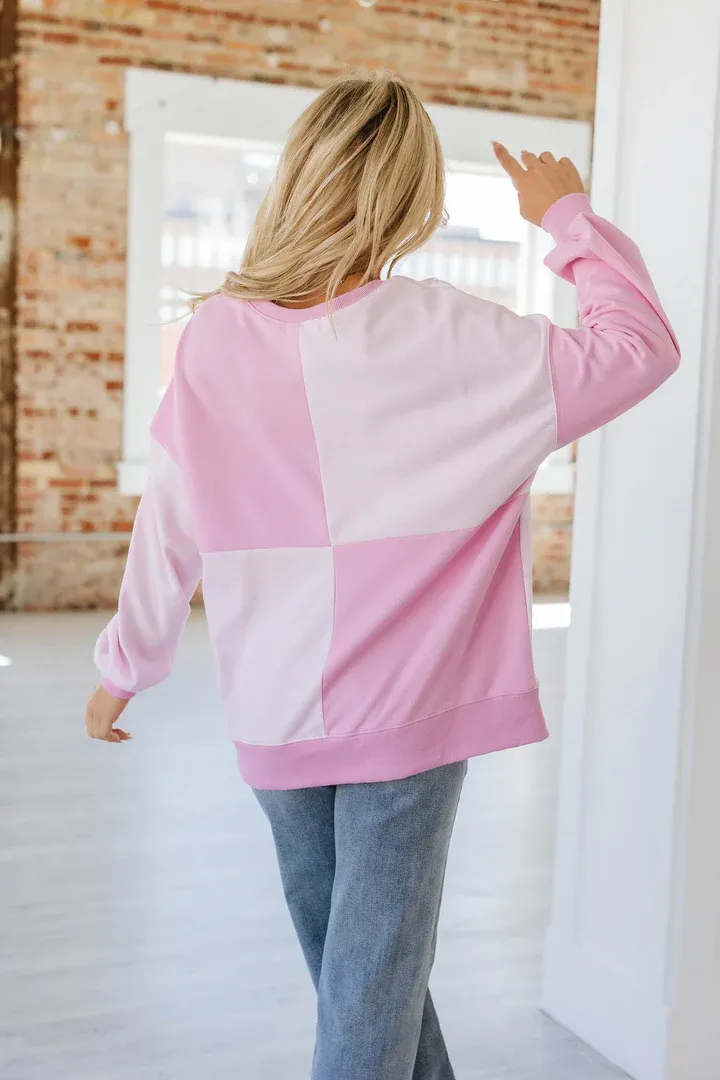 Women's New Cotton Patchwork Loose Fit Fashion Sweatshirt