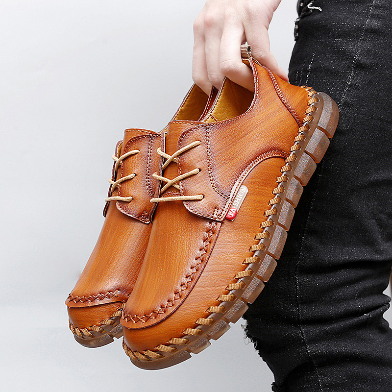 Last Day 50% OFF🔥Men's cowhide sole hand-sewn British casual leather shoes