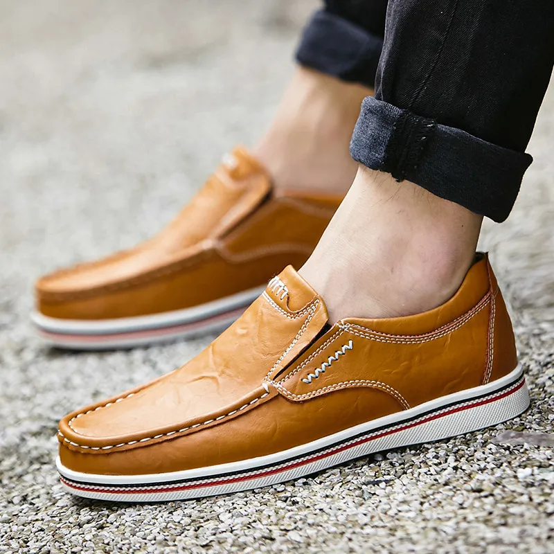 MEN'S SLIP-ON GENUINE LEATHER ORTHOPEDIC CASUAL SHOES WORK SHOES