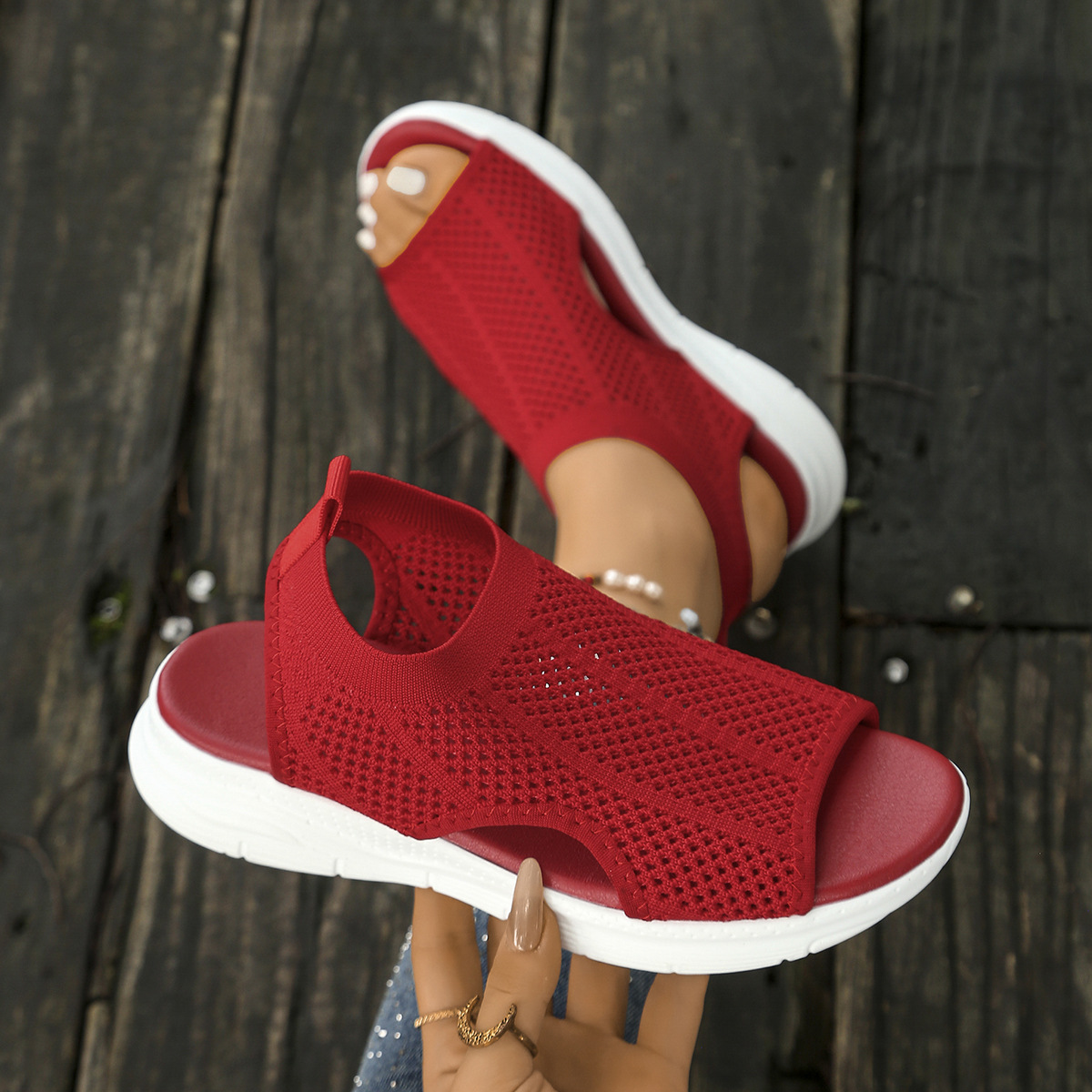 🔥New arrivals: 50% off-Women's Orthopedic Fly-Knit Platform Sports Sandals
