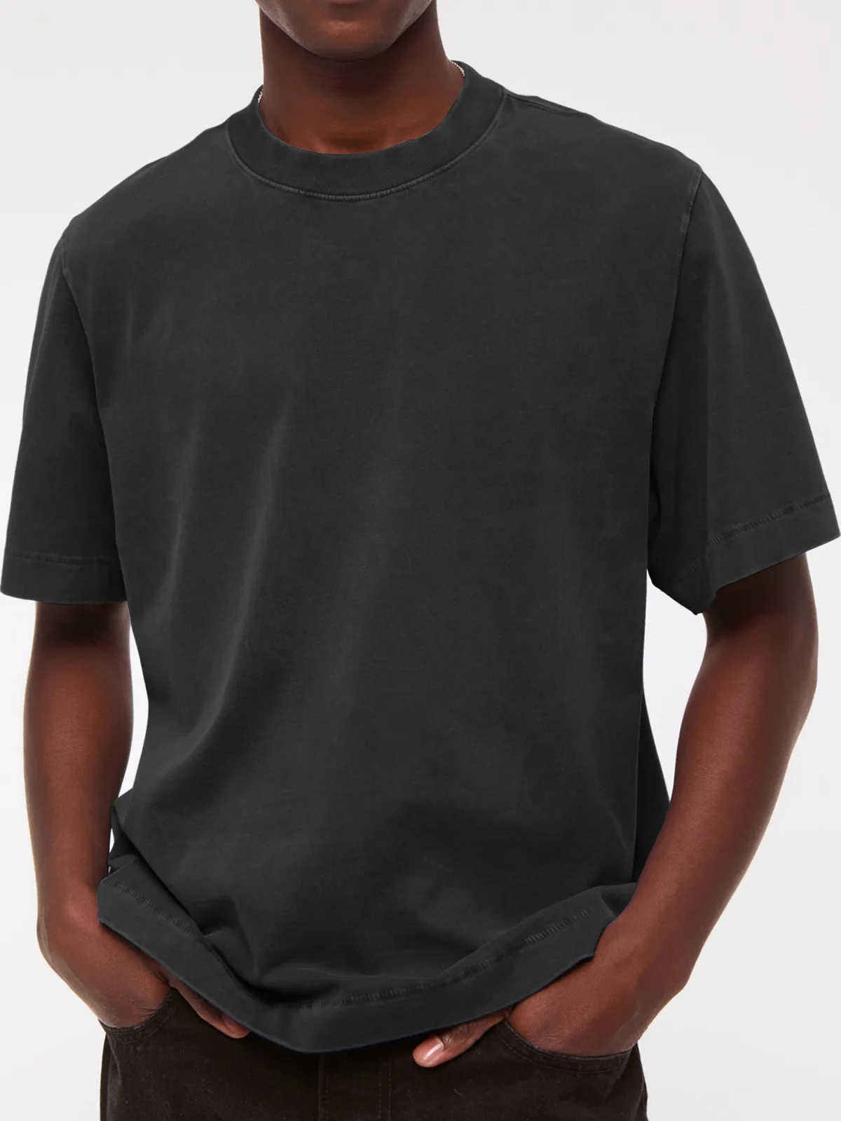 Men's 260g Pure Cotton Vintage Distressed Short-sleeved T-shirt