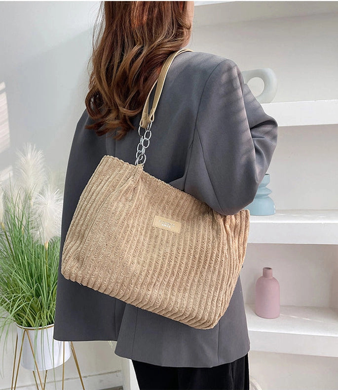 Cotton Corduroy Tote Bag