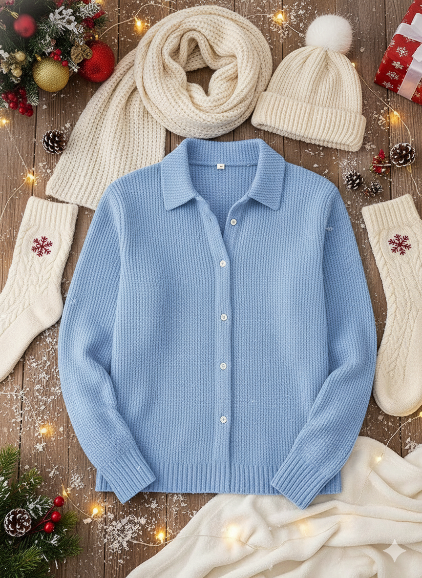 CLEARANCE SALE🔥Women's Casual Cotton Waffle Knit Button Cardigan Sweater