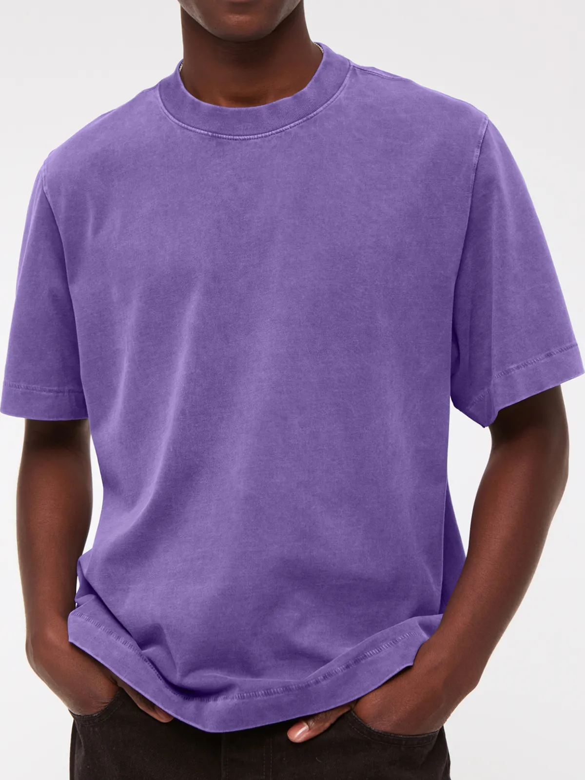 Men's 260g Pure Cotton Vintage Distressed Short-sleeved T-shirt