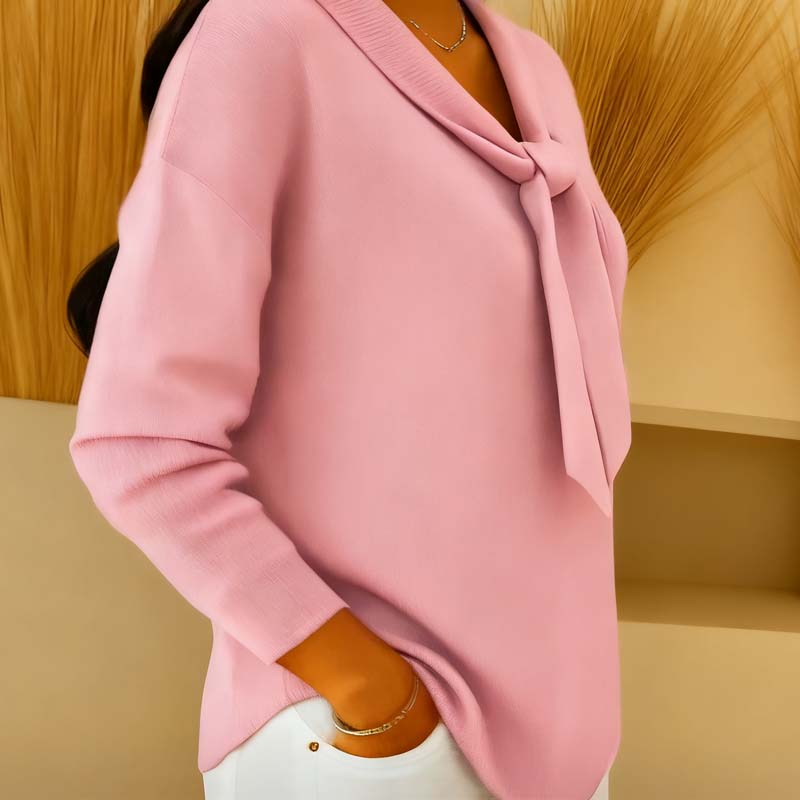 Women's Bow V-Neck Sweater