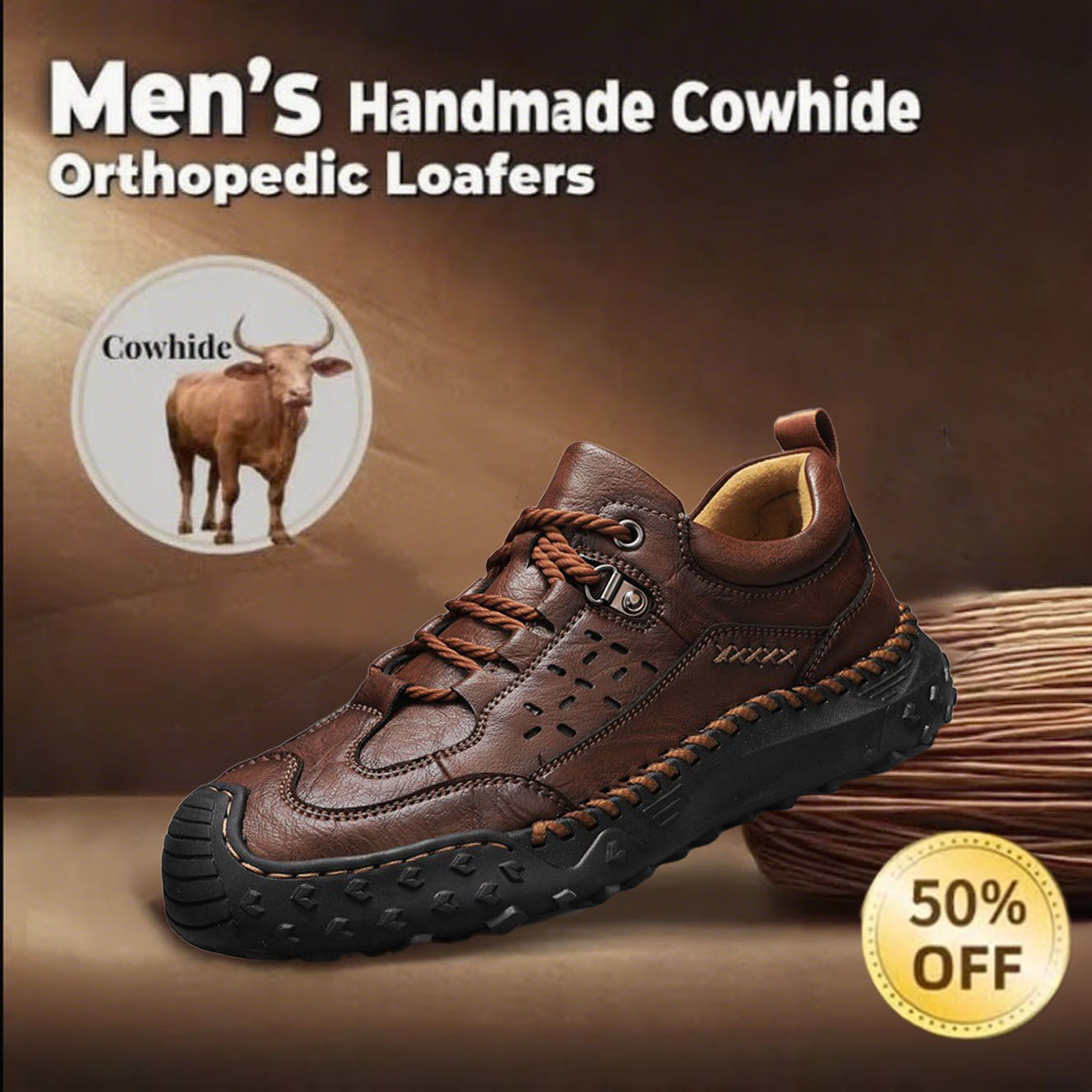 ⏰ 75% off -Men's Handmade Soft-Sole Orthopedic Loafers