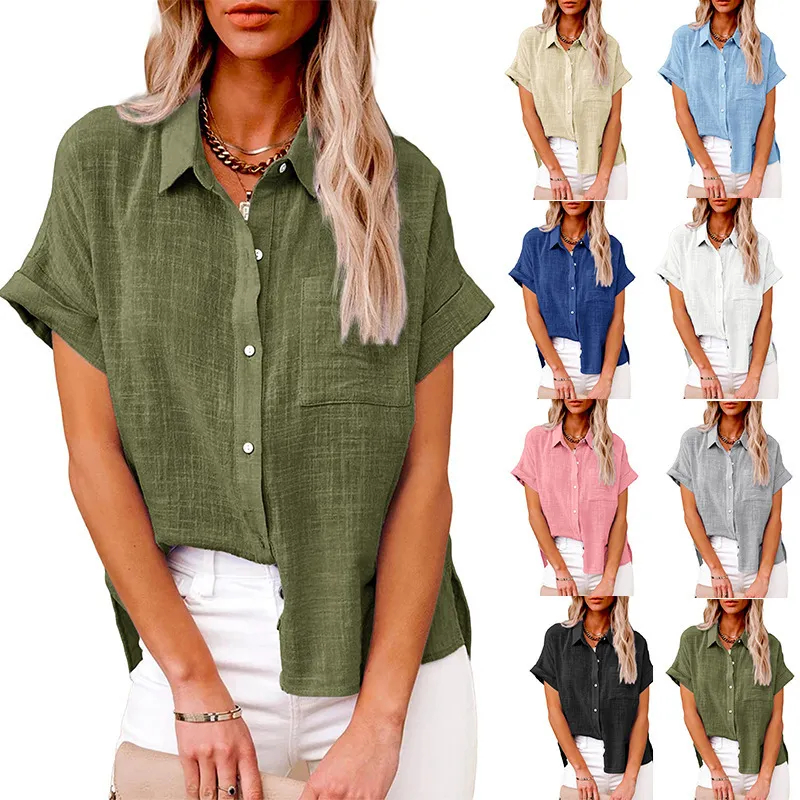 Women's Elegant, Simple, and Casual Loose-Fit Shirt for Summer