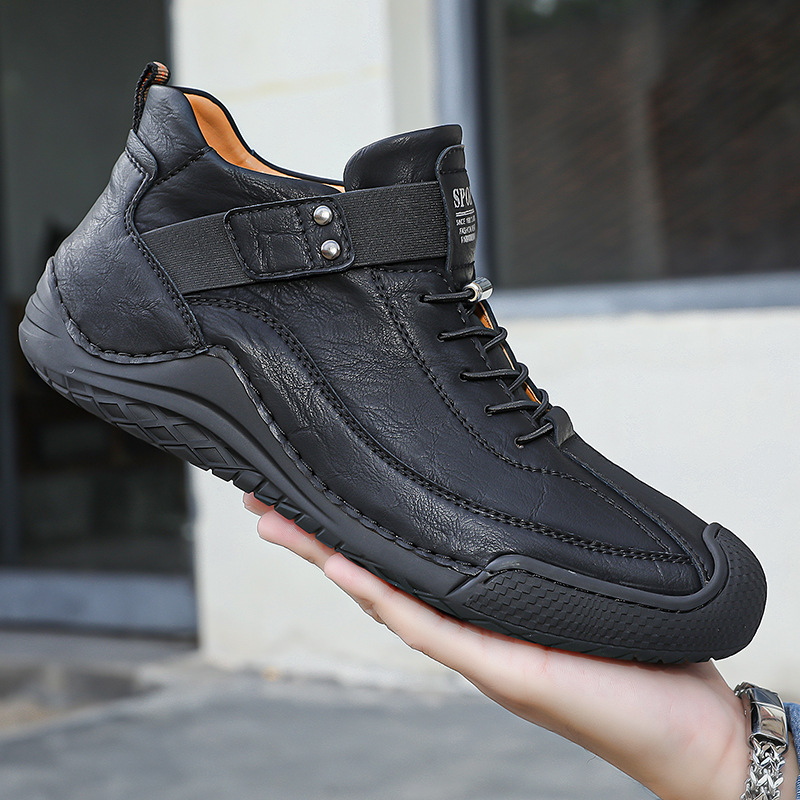 Last Day 50% OFF🔥Men's mid-cut British style hand-stitched casual leather shoes