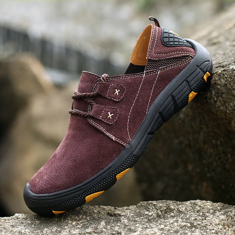 ⏰ 70% off - 2025 Newest Men's Genuine Leather Outdoor Wear-Resistant Non-slip Hiking Shoes