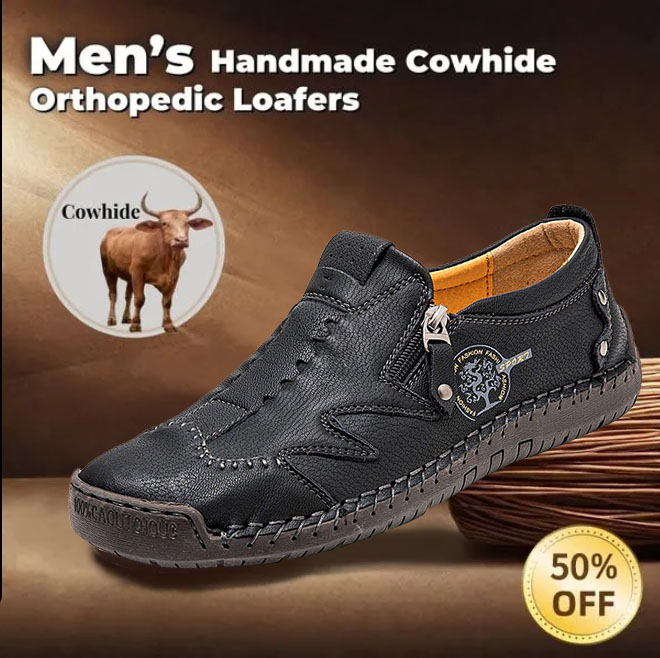 🔥 Last day for 50% off! 🔥🔥 Men's side-zip, hand-stitched casual shoes