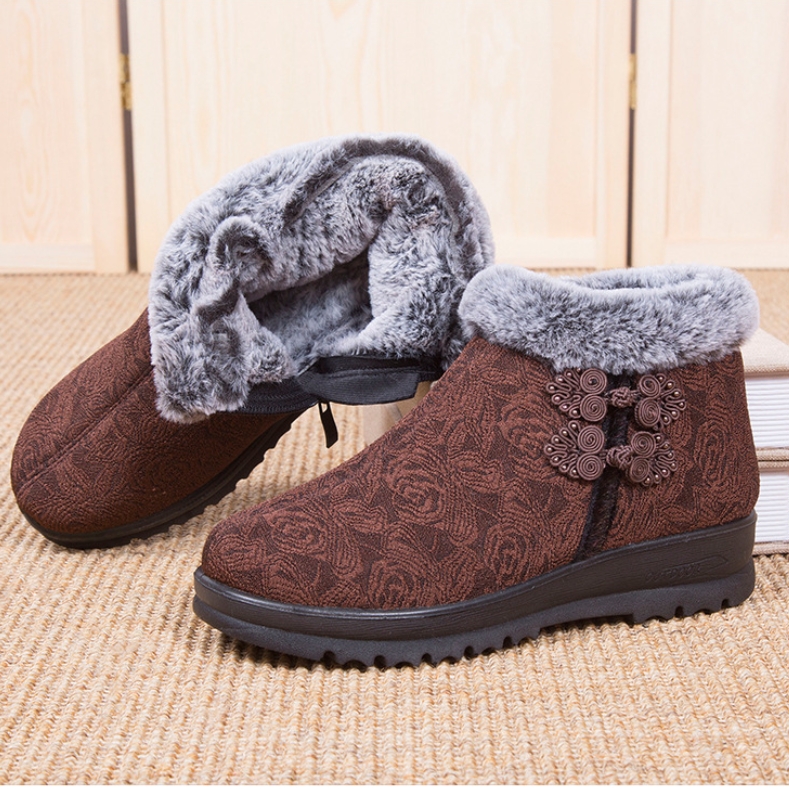 Women’s Warm Winter Boots – Floral Design & Cozy Lining