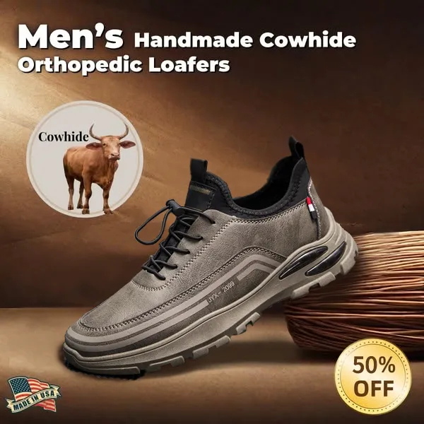 AirStep Luxe: Men's Easy-Wear Leather Ortho Sneakers