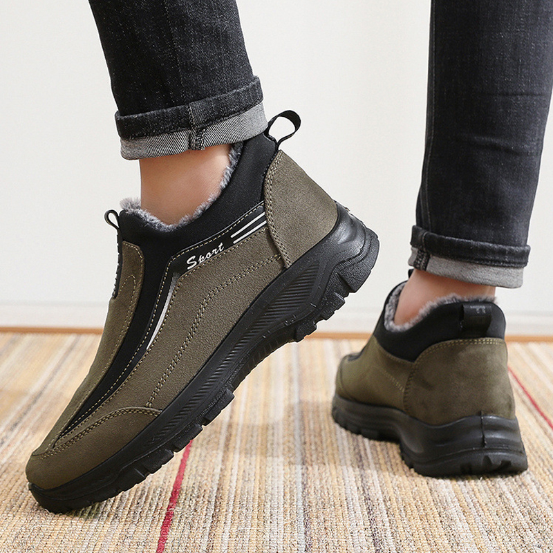 Men's Comfy Warm Orthopedic shoes Waterproof Non-Slip Winter Fleece Shoes