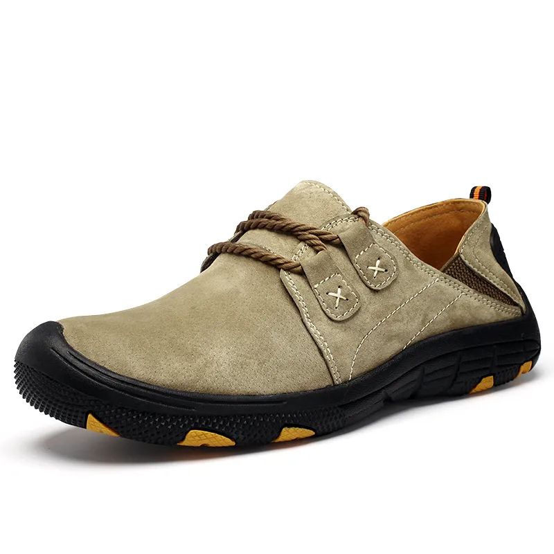 ⏰ 70% off - 2025 Newest Men's Genuine Leather Outdoor Wear-Resistant Non-slip Hiking Shoes