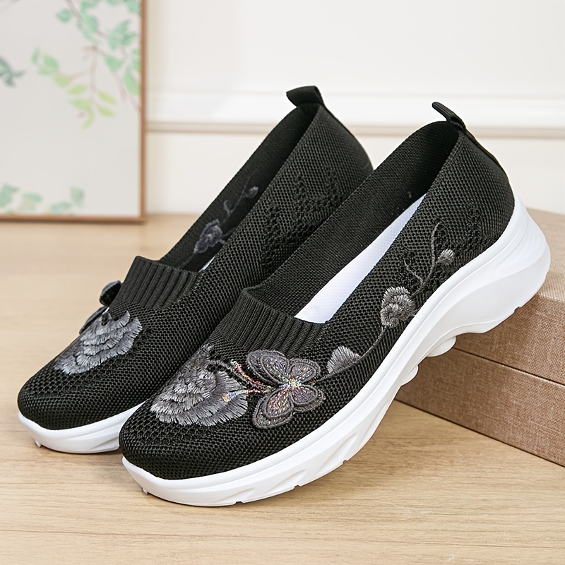 Women's Butterfly Embroidered Loafers