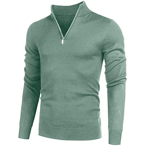 Men's Cashmere Zipper Basic Sweater