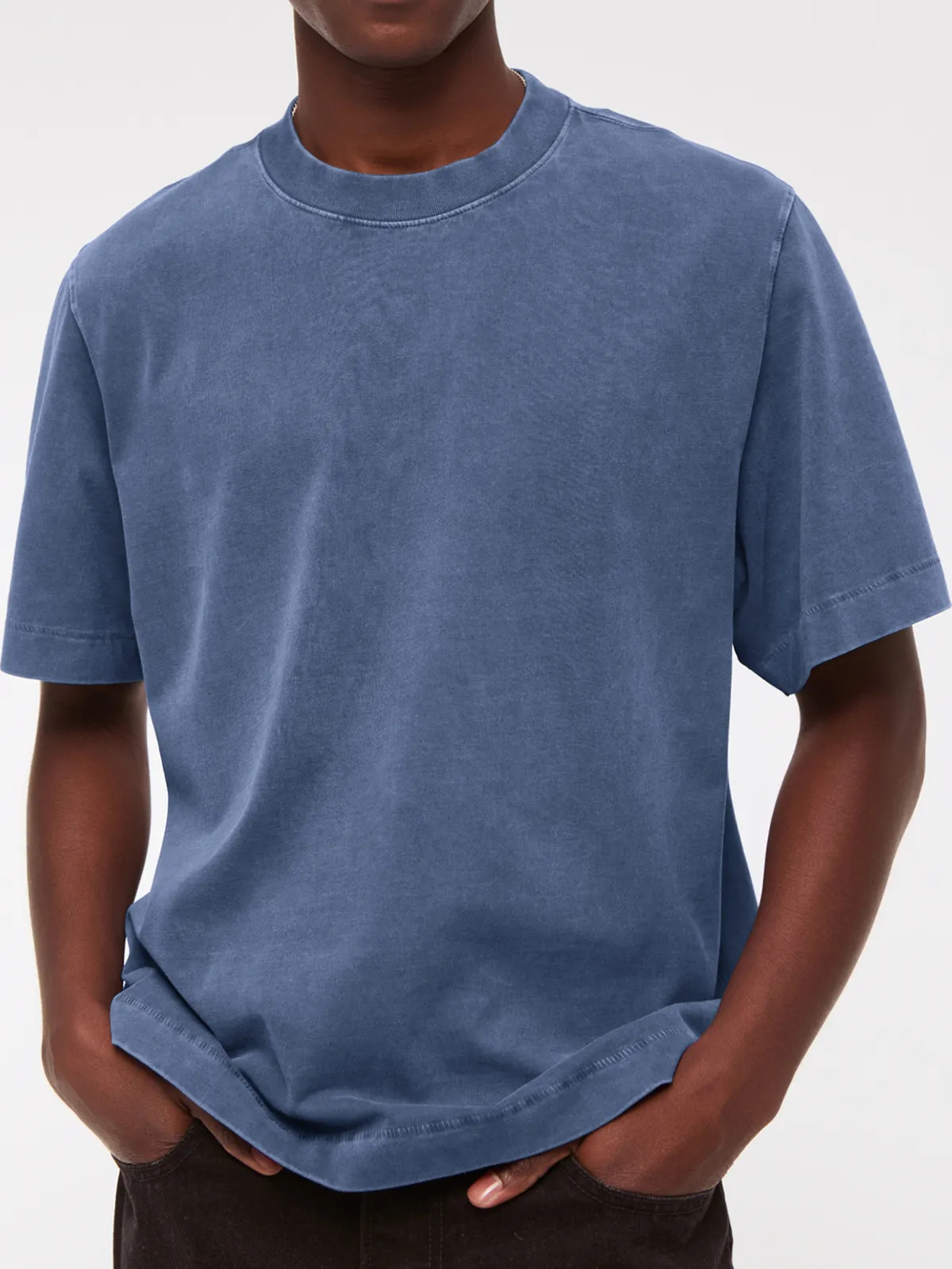 Men's 260g Pure Cotton Vintage Distressed Short-sleeved T-shirt