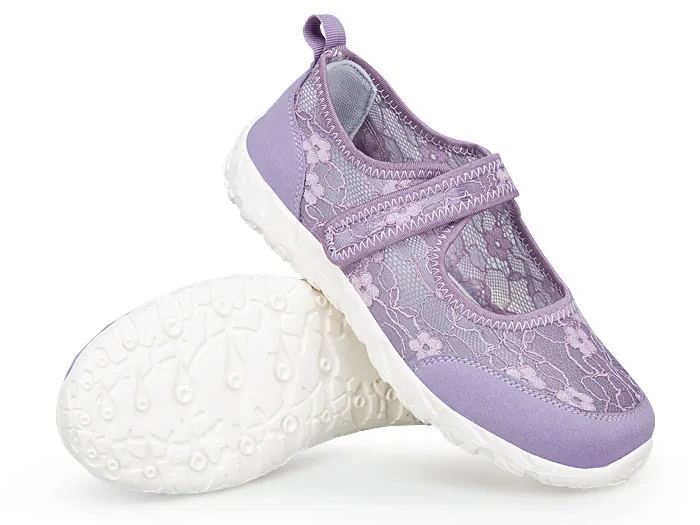 Women's Breathable Lace Walking Shoes - Hook Loop, Wide Toe Box for Pain-Free Summer Wear