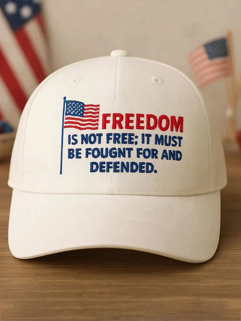 Unisex Freedom American Flag Print Baseball Cap