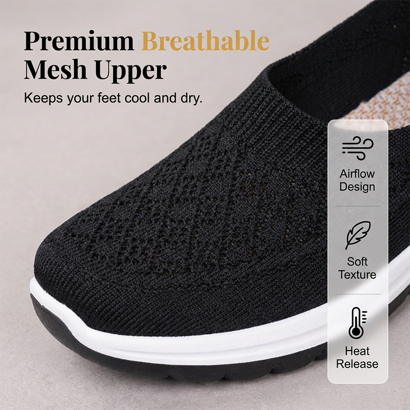 Women's Breathable Mesh Slip-On Walking Shoes