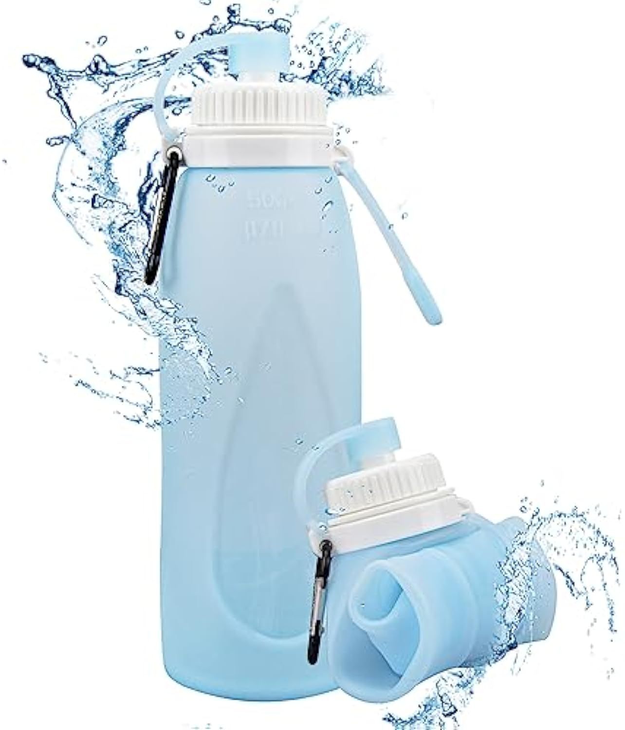 Faltbare Wasserflasche, 500 ml Soft Flask Silikon-Leitungswasserflasche