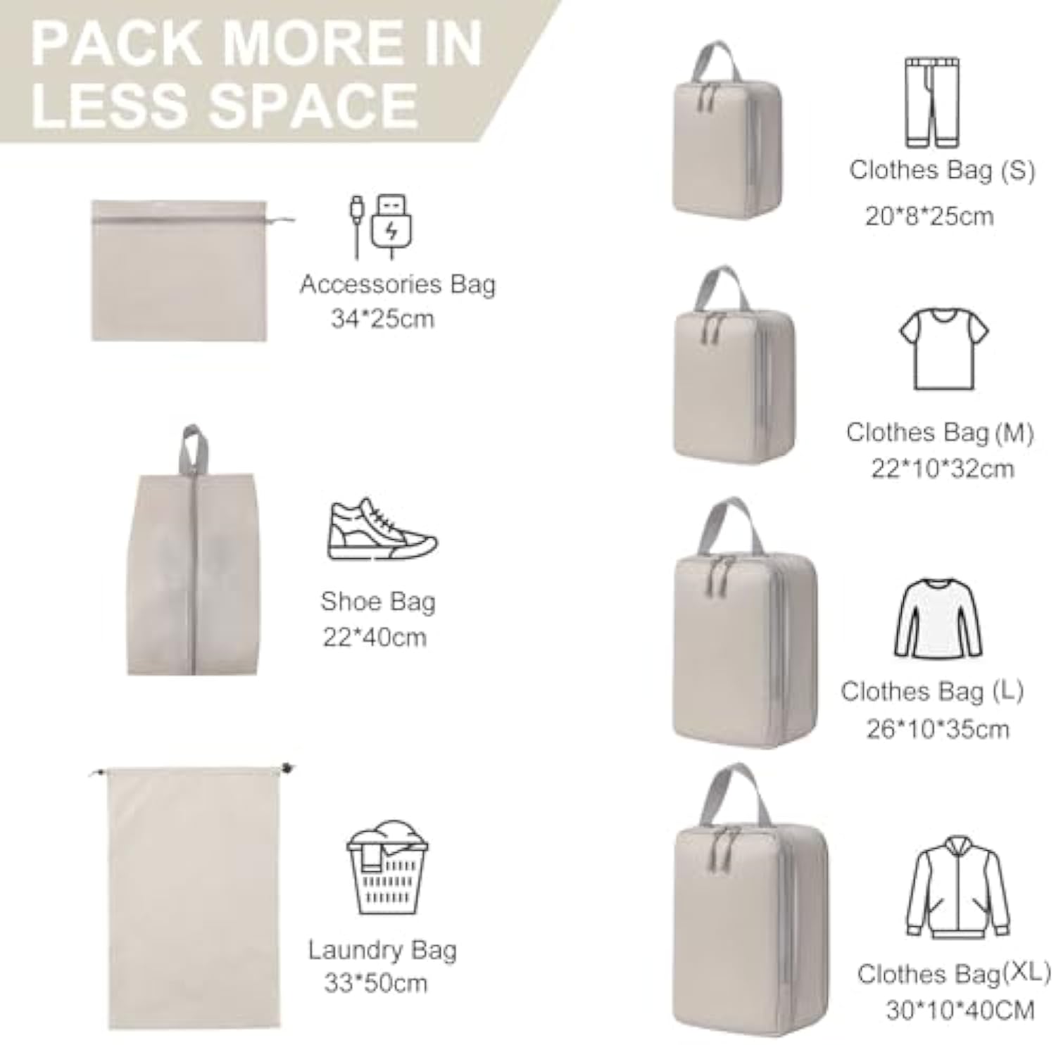 Erweiterbarer Reise-Pack-Organizer