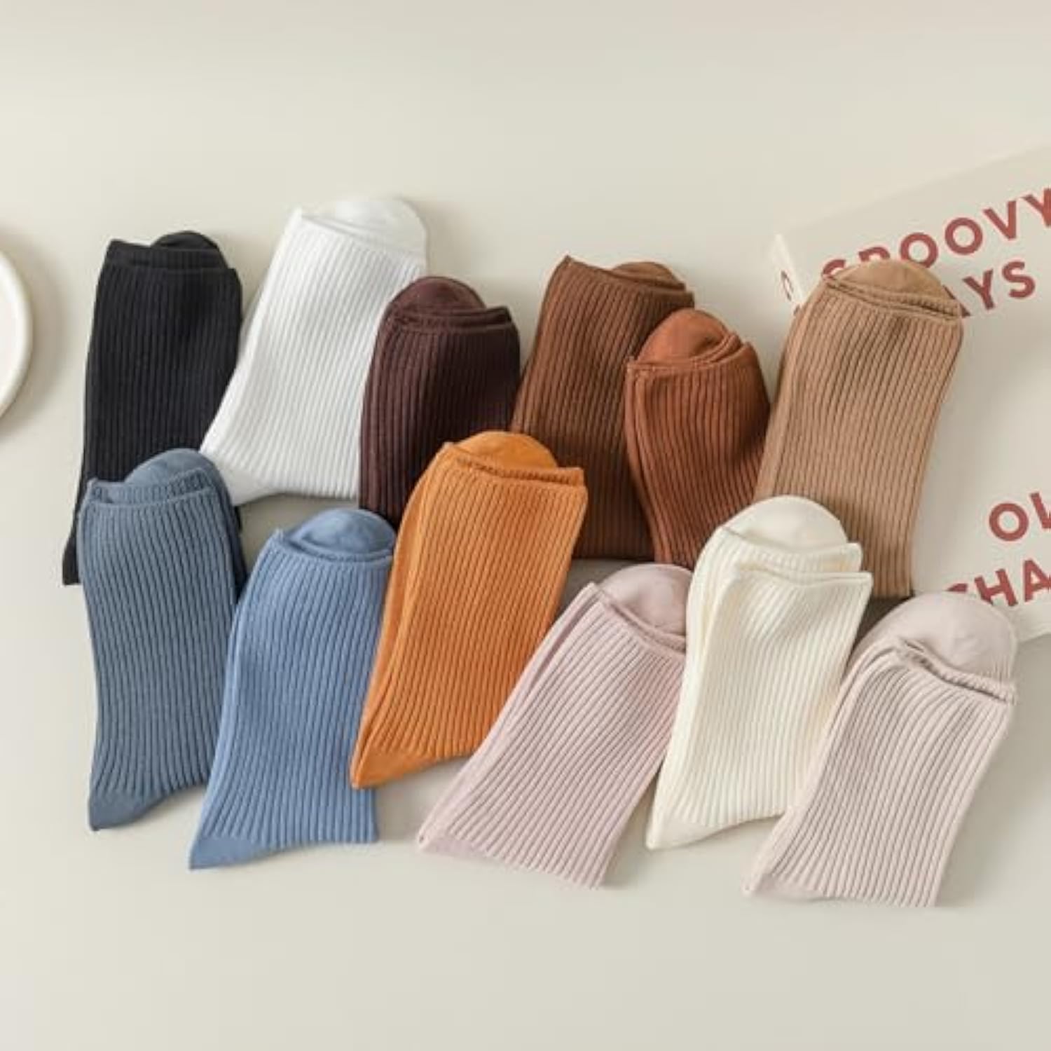 6er-Set Crew-Socken für Damen, Baumwollsocken, süße, lässige Sportsocken