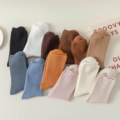 6er-Set Crew-Socken für Damen, Baumwollsocken, süße, lässige Sportsocken