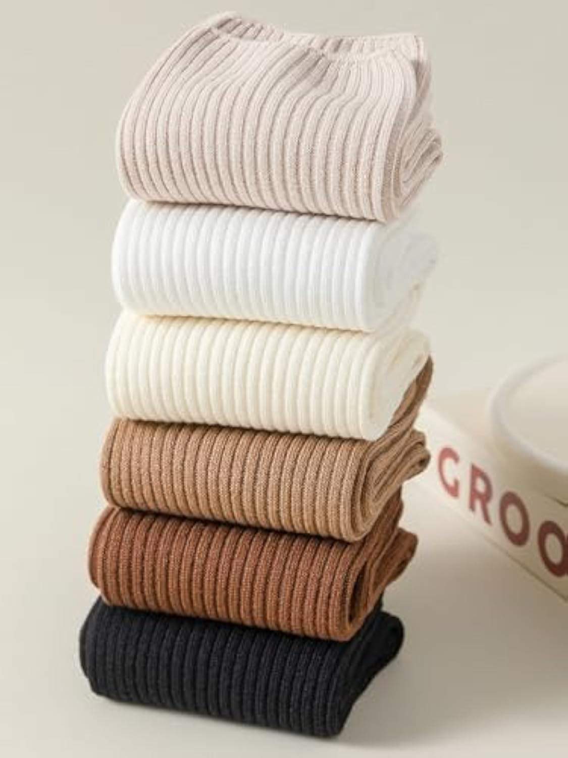 6er-Set Crew-Socken für Damen, Baumwollsocken, süße, lässige Sportsocken