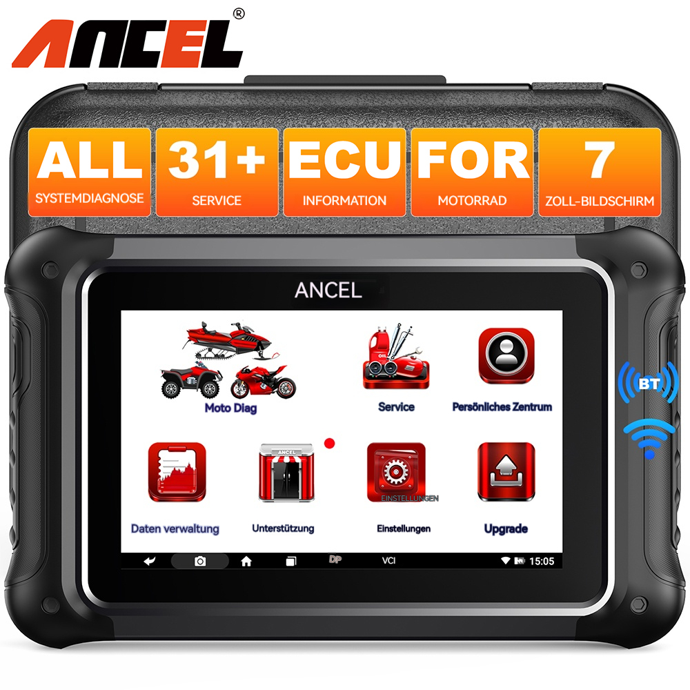 ANCEL MT700 Motorrad-Diagnosegerät, OBD2-Scanner, ABS, TPMS, EBS, ECU