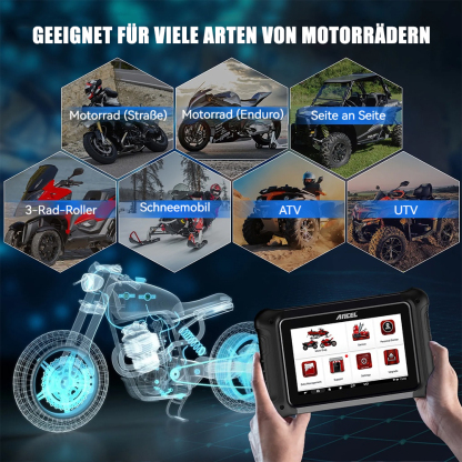 ANCEL MT700 Motorrad-Diagnosegerät, OBD2-Scanner, ABS, TPMS, EBS, ECU