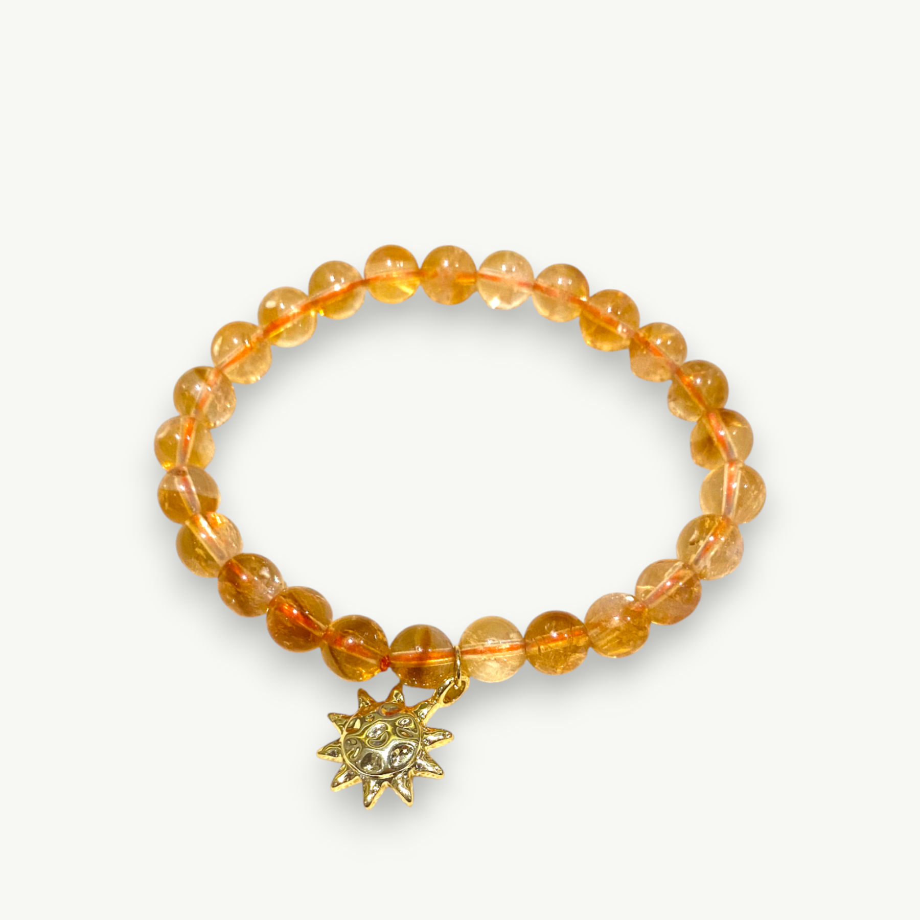 Golden Aura Bracelet — Natural Citrine Abundance Crystal Bracelet| 18K Gold-Plated Charm