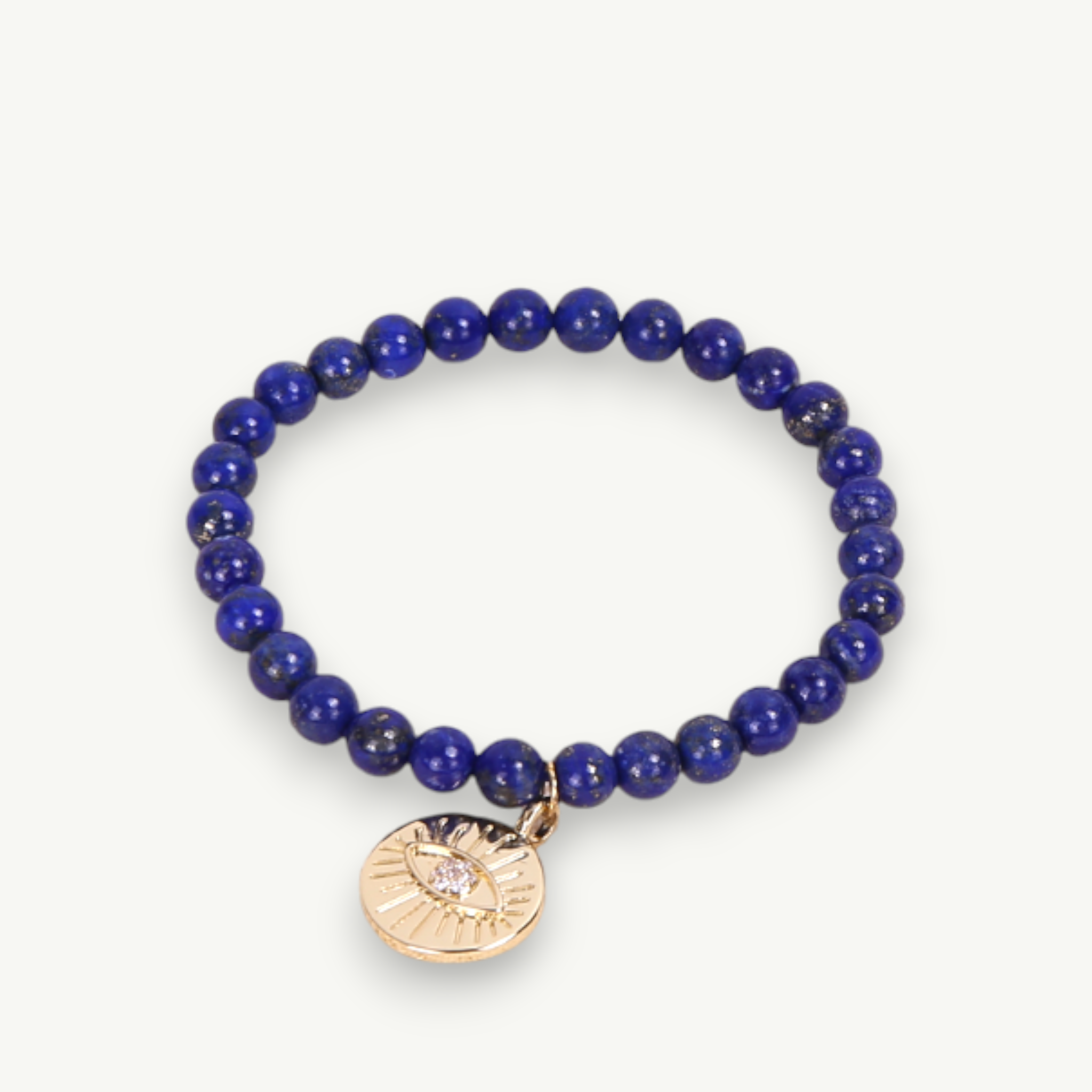 Athena’s Vision Bracelet — Lapis Lazuli Intuition Crystal Bracelet| 18K Gold-Plated Charm